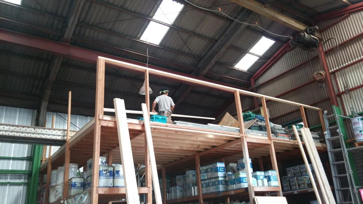 大工さん頑張り中(; ･`д･´)